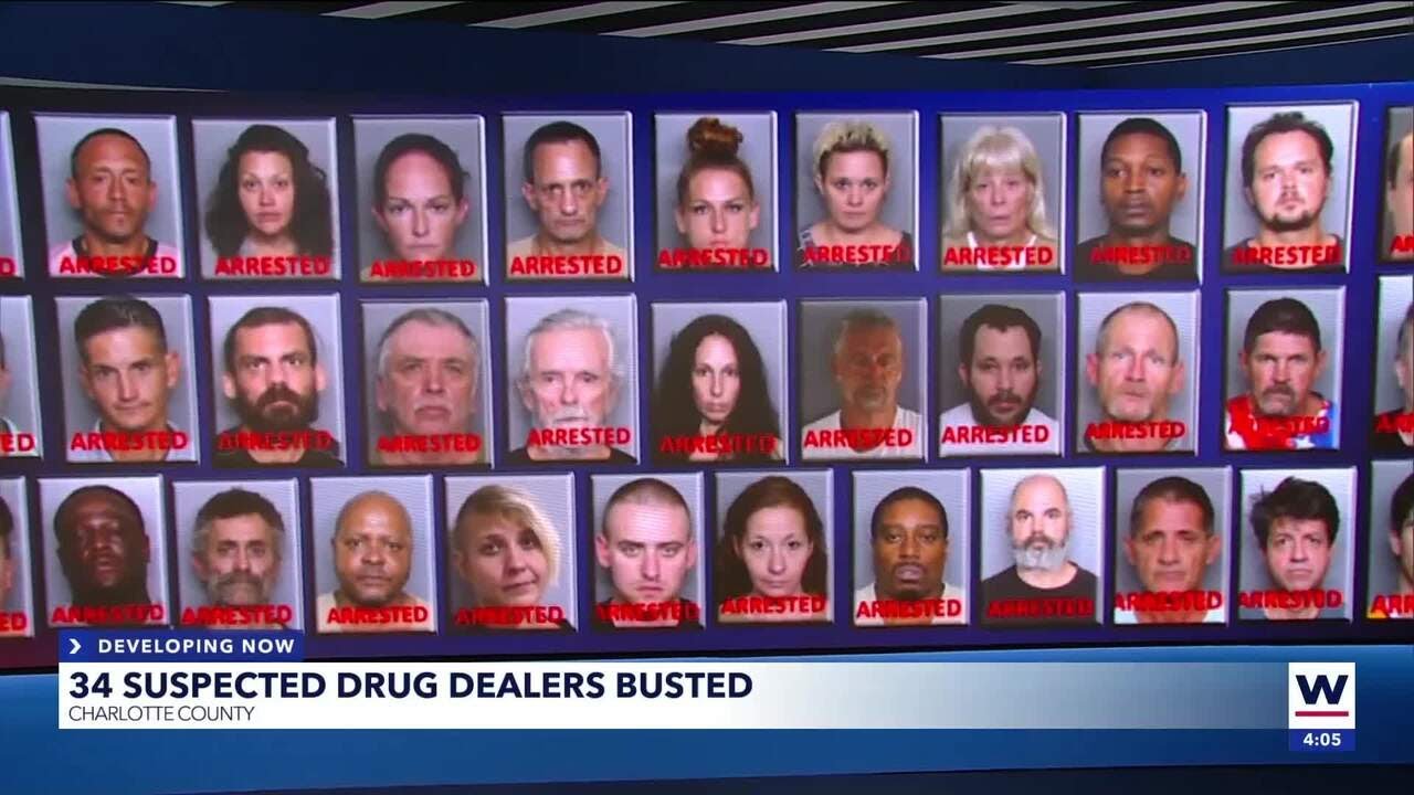 Charlotte County drug bust: 34 arrested in narcotics crackdown - YouTube