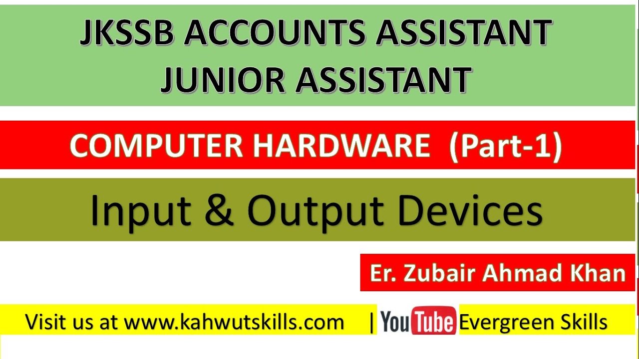 Input and output Devices with image descriptions in hindi urdu jkssb accounts assistant YouTube