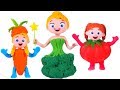 PRINCESSES WEARING TASTY VEGGIES DRESSES ❤ SUPERHERO PLAY DOH CARTOONS FOR KIDS