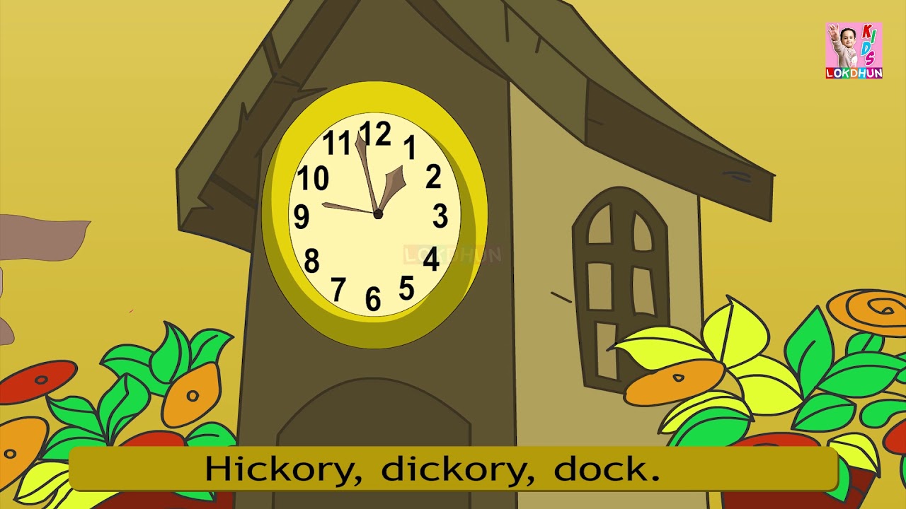 Hickory Dickory Dock Nursery Rhyme With Lyrics - Cartoon Animation ...