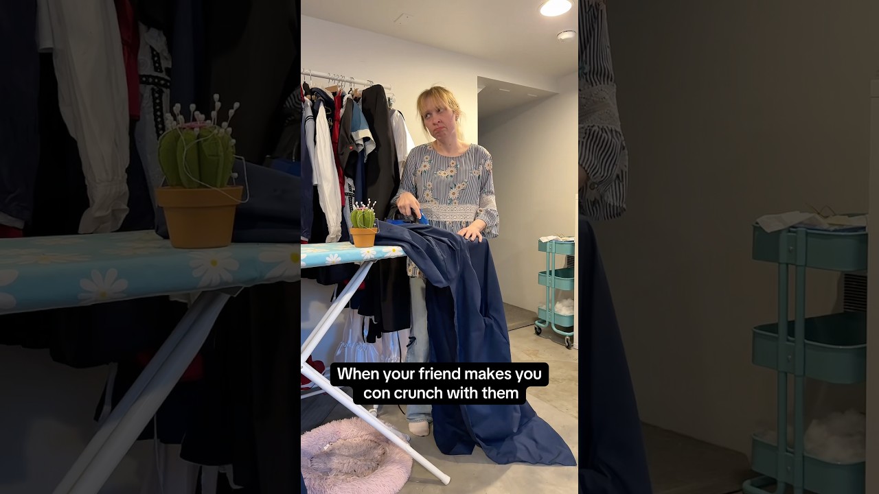 My cosplay bestie and I making five cosplays in one day 😬 🤣 we’re having fun I promise 😂