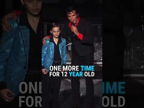 Little Brayden hittin’ us with the #BossaNovaBaby 👏⚡️ #DeanZ #DeanZasElvis #eta #Elvis #ElvisTribute