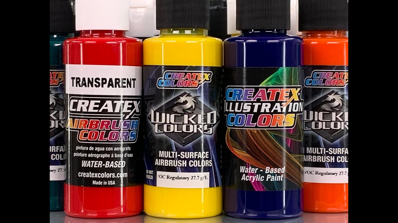 Createx 6 COLOR SET Transparent Airbrush Paint Colors 