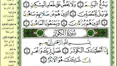 سورة قريش الماعون الكوثر الكافرون النصر المسد الإخلاص الفلق الناس مكررة سبعة مرات