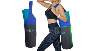 JoYnWell Long Yoga Mat Bag Tote Sling with Large Pockets & Secure Zipper pocket, Eco-friendly Canvas