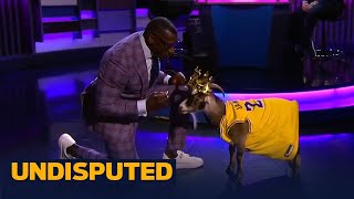 Shannon Sharpe celebrates LeBron \& the Lakers' NBA title with a special guest | UNDISPUTED