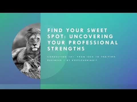 Where Is Your Professional Sweet Spot? - Finding The Right Question