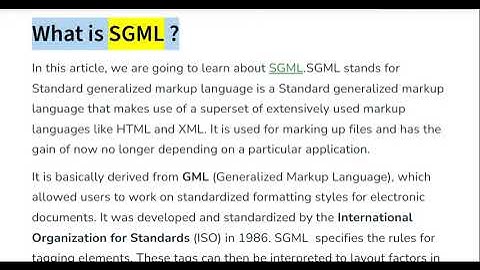 What is SGML? SGML explained