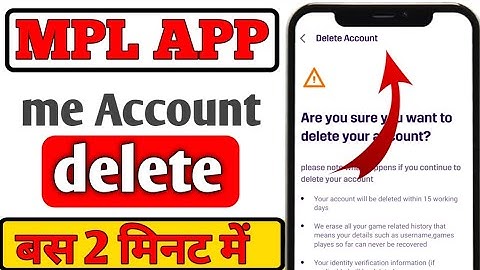 MPL app par account delete kaise kare ||  how to delete account on mpl 2024
