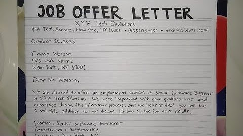 How To Write A Job Offer Letter Step by Step Guide | Writing Practices