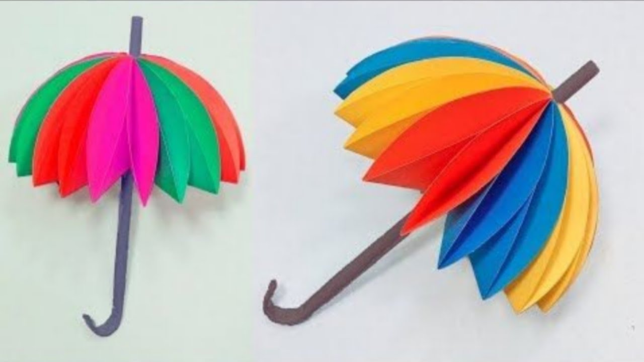 HOW TO MAKE PAPER UMBRELLA // UMBRELLA CRAFT - YouTube