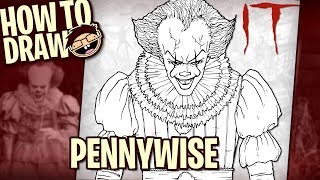 How to Draw PENNYWISE THE CLOWN (IT [2017] Movie) | Narrated Easy Step-by-Step Tutorial