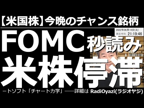 【米国株-今晩のチャンス銘柄】FOMC秒読みで米株停滞中! アメリカ相場が弱い。NYダウはここ2日で1,700ドルあまり下落して、反発がないという前例なき弱さ。株を買う前に、まずFOMCを見極めたい。