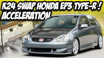 HONDA CIVIC TYPE R EP3 / K24 Engine Swap / 100-200 Km/h Autobahn Acceleration / Epic VTEC Sound !