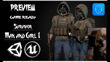 PREVIEW GAME READY 3D Character Survivor Man and Lady 1 Epic Skeleton