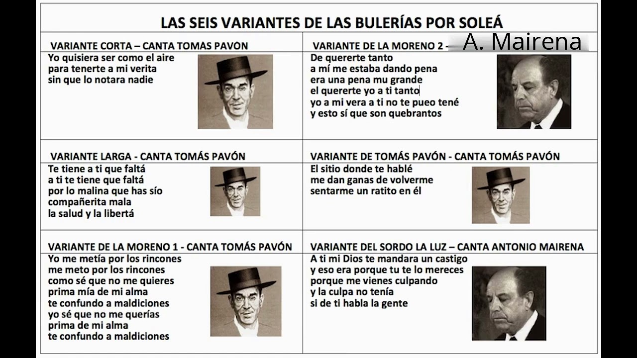 TIPOS DE BULERÍAS POR SOLEÁ.