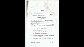 WORKSHOP TECHNOLOGY BTECH CSE 1ST SEM 2021 PREVIOUS YEAR QUESTION PAPERS #mdu #btechquestionpaper