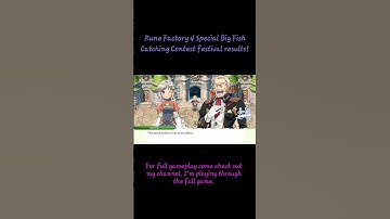 Rune Factory 4 Special Big Fish Catching Contest!