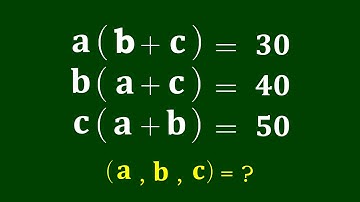 A Nice Algebra Problem | Math Olympiad | Find a , b and c?