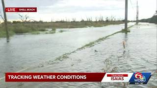 Water inundates roads in Shell Beach in St. Bernard Parish