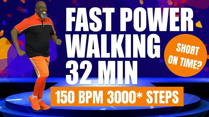 Fast Power Walking Cardio Exercise Workout | Short On Time? | 32 Min | 150 BPM | 3000* Steps