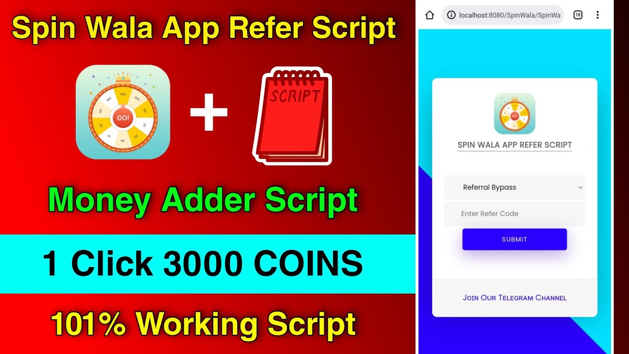 SpinWala Refer Script Without Token | Spin Wala Coin Adder Script | SpinWala App Script ||
