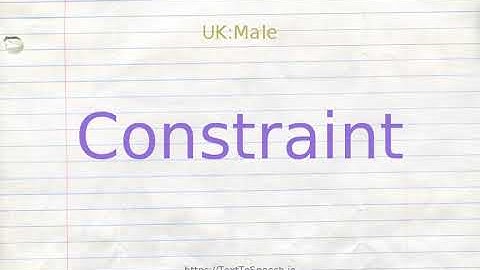How to pronounce constraint
