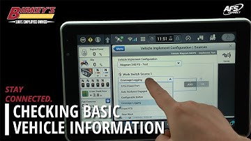 How To: Check Basic Vehicle Information | AFS Connect 1200 Display | Staying Connected with Birkey