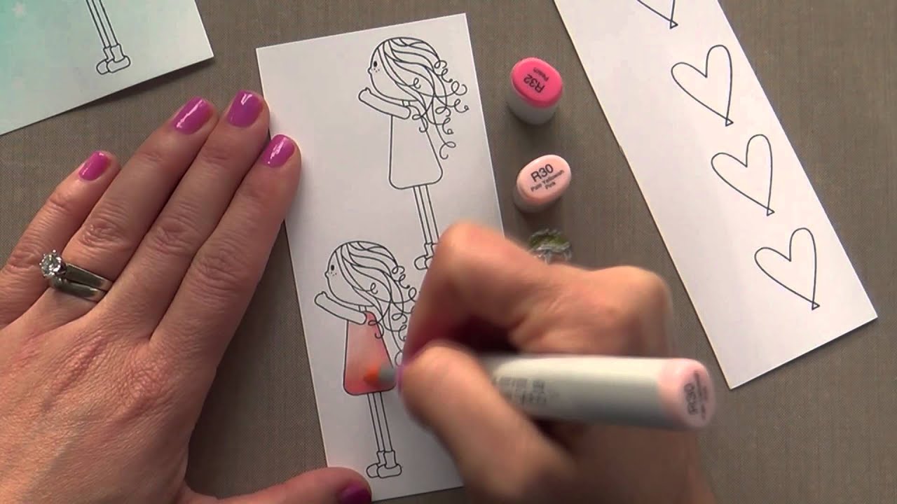 Coloring and Die Cutting Card Featuring Falling for You SSS Exclusives