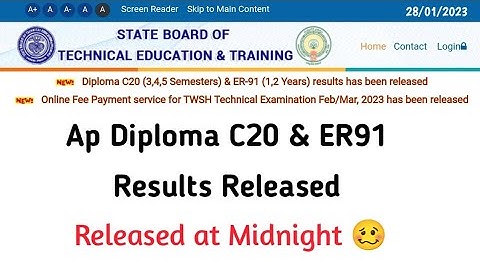 Ap Diploma C20 Results Released