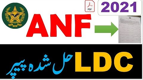 ANF LDC Complete solved Paper held in 2021,with PDF