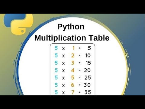 How to do a program to Display the Multiplication Table In Python Programming Language MDP Versatile