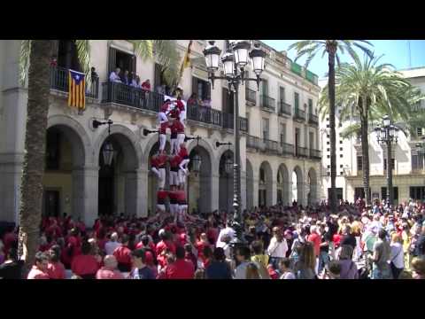 Castellers de Barcelona: 3d8 - Diada de Sant Jordi a Vilanova 24/04/2016