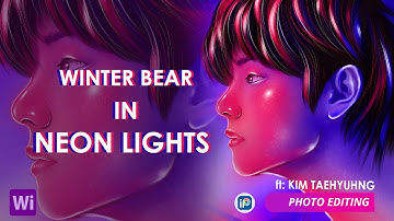 BTS V neon editing/BTS edit/ibis paintX tutorial/photo edit in phone/BTS editing in phone/BTS V EDIT