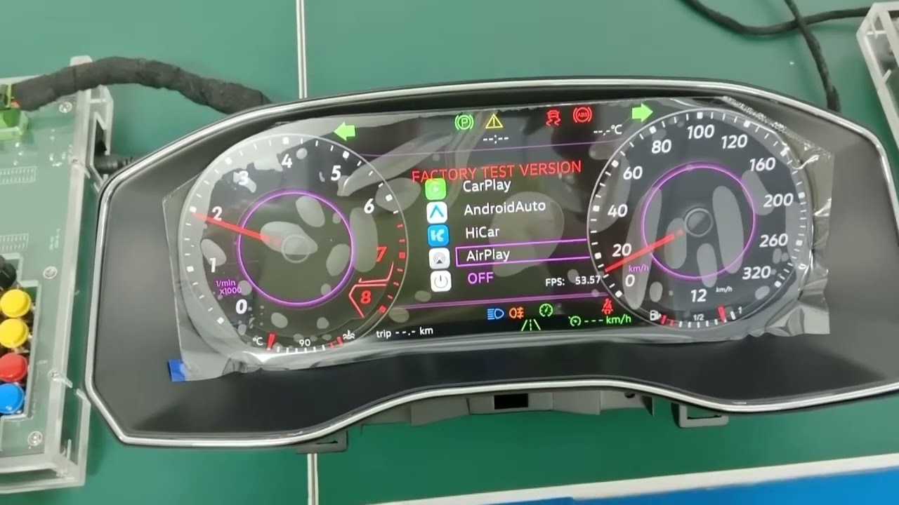 12.3 inch VW Amarok Virtual Cockpit Linux instrument cluster dashboard with CarPlay 