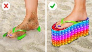 BEST SUMMER HACKS EVERYONE SHOULD KNOW || Cool Ideas for Your Next Beach Trip by 123 GO! Series