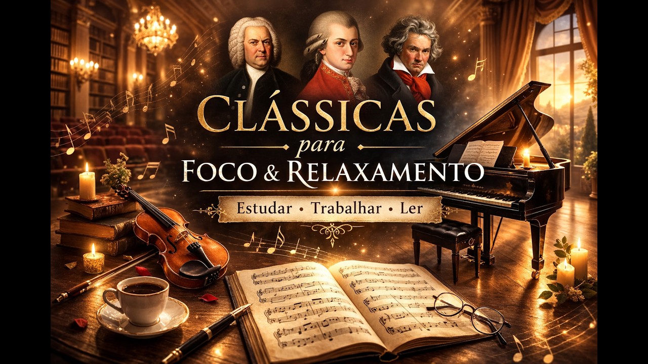 Clássicas para Foco & Relaxamento. Estudar • Trabalhar • Ler...