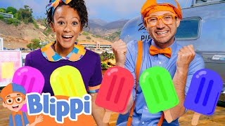 Blippi and Meekah Make Rainbow Color Fruit Popsicles! | Blippi  Learn Colors and Science