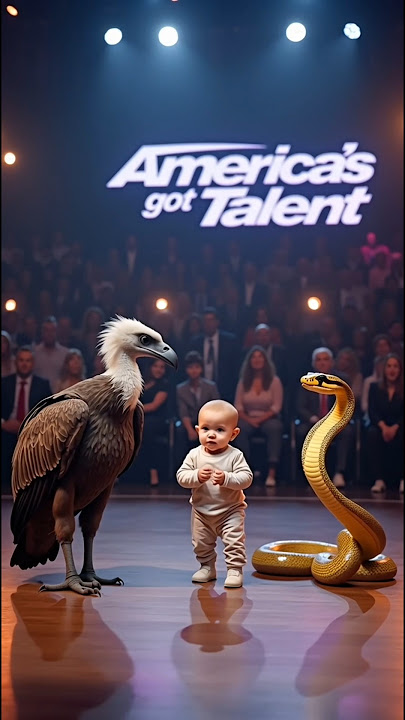 VULTURE Saves Baby from GIANT SNAKE on Aiking talent show Stage! #agt2025 #aiking #vulture #snake