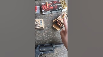 Taurus Judge. Chambered in 45Colt/410, with selection of ammo at the range