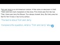 Understanding 'Tom and Jerry' Texts