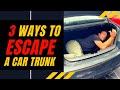 HOW TO Escape a car trunk | 3 Ways to ESCAPE | Dutchintheusa