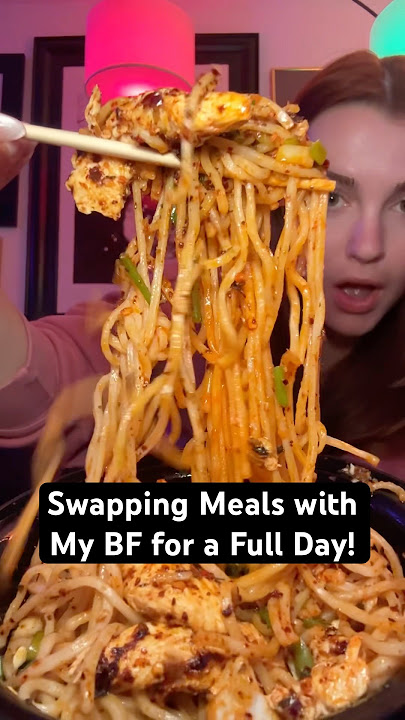 Swapping meals with my BF for a full day! #foodie #shorts #cooking #chinesefood #bf #eating