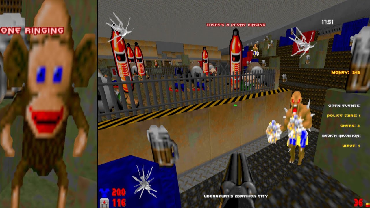 DOOM MOD zdcity v36r1 ZD CITY ZDAEMON SESSIONS UberGewej's Uber Gewej's ZD CITY WAD АРХИВ КАРТА 01