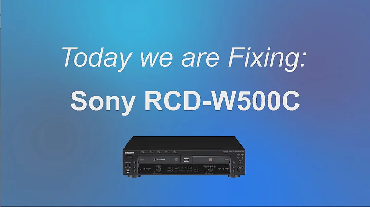 Sony RCD W500C CD Player Repair Guide - CD Drawer Wont Open