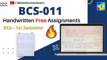 BCS011 Solved Assignment 2021-22 | BCA 1st semester Handwritten | Solved Assignment Free PDF.