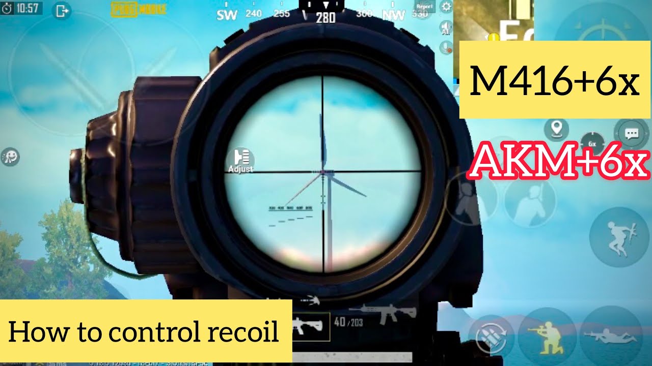 How To Control 6x Scope | PUBG Mobile | M416+6x Spray Zero Recoil Guide ...