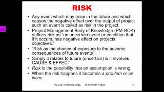 SE Unit 7 Part 2 -RISK Management, Tracking
