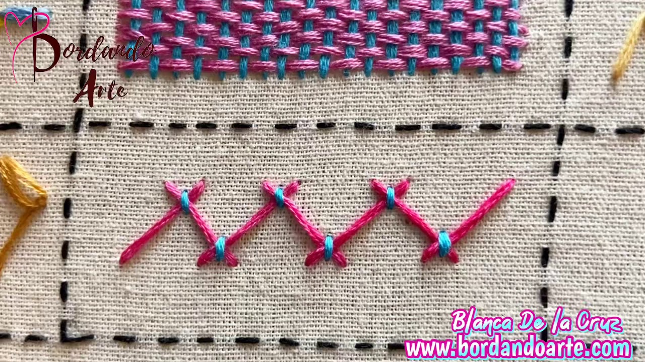 Сэмплер вышивки: узорчатый скапулярный шов и крестовый скапулярный шов