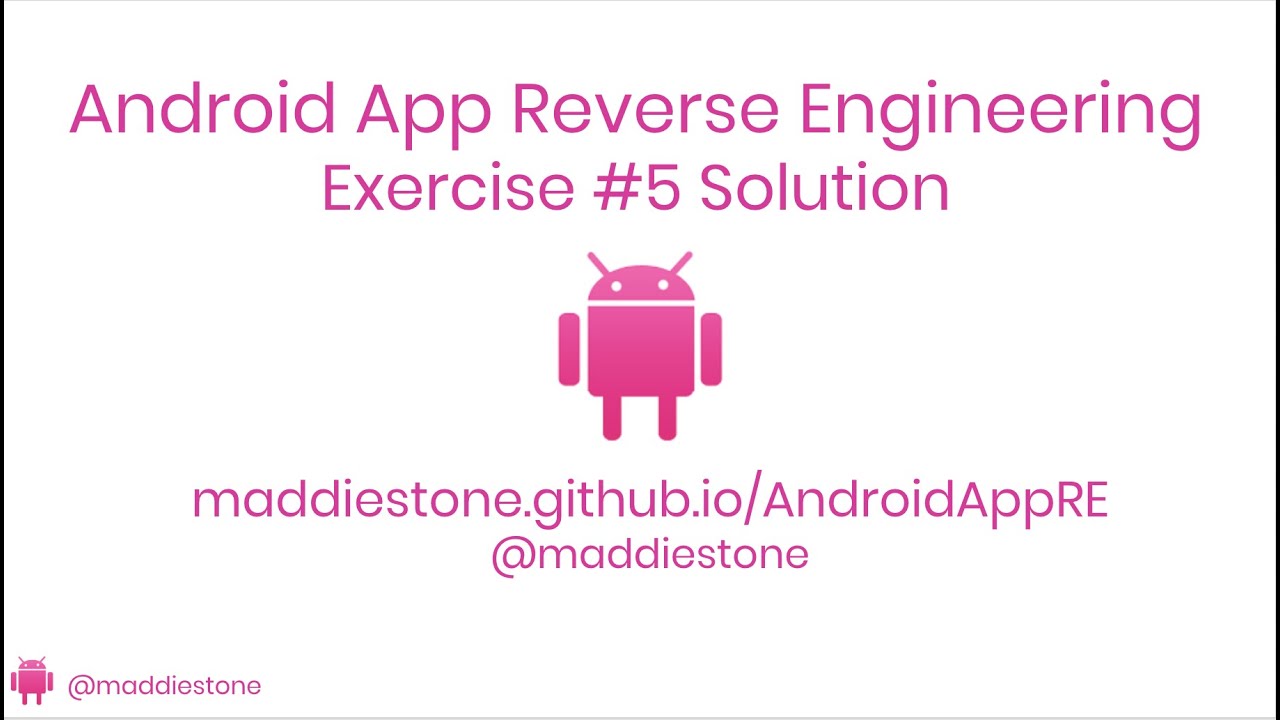 Android App Reverse Engineering - Exercise #5 Solution - YouTube